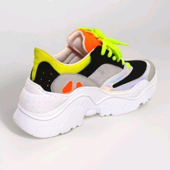 Steve Madden Gillah Multicolor Chunky Platform Sneakers 7 Neon Trendy Streetwear - Picture 2 of 15